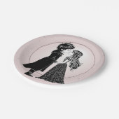 Niedlich gotische Emo Kids Kiss Valentinstag Pappteller (Schrägansicht)