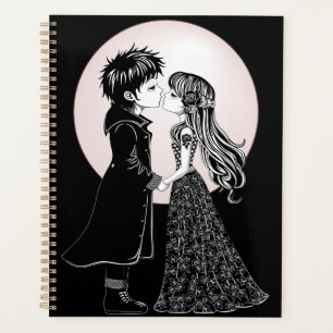 Niedlich gotische Emo Kids Kiss Valentinstag Planer