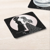 Niedlich gotische Emo Kids Kiss Valentinstag Rechteckiger Pappuntersetzer (angewinkelt)