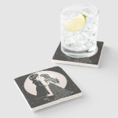 Niedlich gotische Emo Kids Kiss Valentinstag Steinuntersetzer (Seitenansicht)