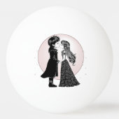 Niedlich gotische Emo Kids Kiss Valentinstag Tischtennisball (Rückseite)
