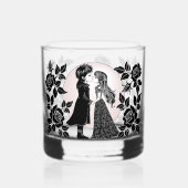 Niedlich gotische Emo Kids Kiss Valentinstag Whiskyglas (Vorderseite)