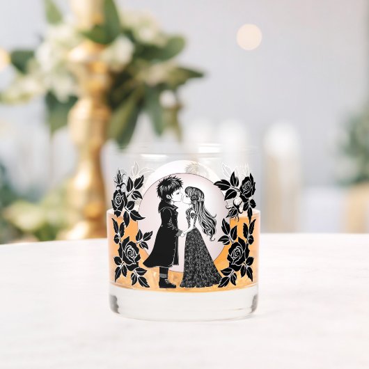 Niedlich gotische Emo Kids Kiss Valentinstag Whiskyglas (Insitu (Hochzeit))