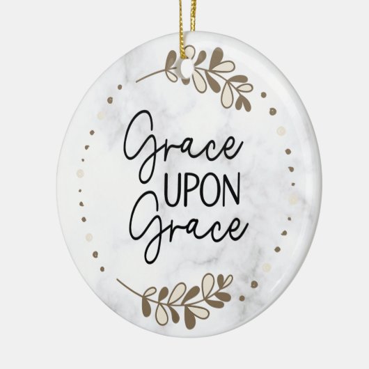 Niedlich Grace Upon Grace Script Typografie Christ Keramik Ornament (Links)