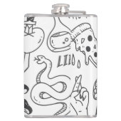 Niedlich Graffiti: Doodle Art Set. Flachmann (Rückseite)