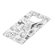 Niedlich Graffiti: Doodle Art Set. Geldbeutel Flaschenöffner (Rückseite Schrägansicht)