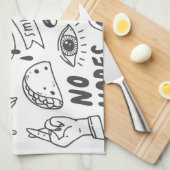 Niedlich Graffiti: Doodle Art Set. Geschirrtuch (Viertel Falte)