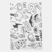 Niedlich Graffiti: Doodle Art Set. Geschirrtuch (Vertikal)