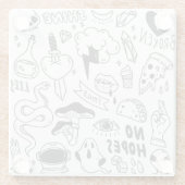 Niedlich Graffiti: Doodle Art Set. Glasuntersetzer (Rückseite)