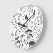 Niedlich Graffiti: Doodle Art Set. Große Wanduhr (Winkel)