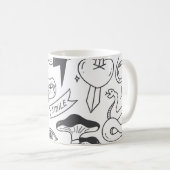 Niedlich Graffiti: Doodle Art Set. Kaffeetasse (VorderseiteRechts)