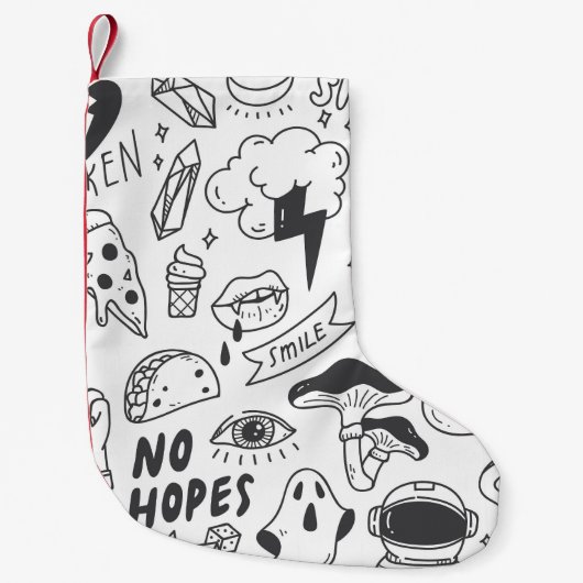 Niedlich Graffiti: Doodle Art Set. Kleiner Weihnachtsstrumpf (Vorderseite)