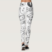 Niedlich Graffiti: Doodle Art Set. Leggings (Rückseite)