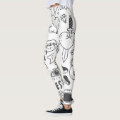 Niedlich Graffiti: Doodle Art Set. Leggings (Links)
