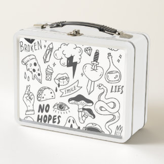 Niedlich Graffiti: Doodle Art Set. Metall Brotdose