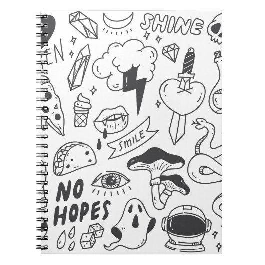 Niedlich Graffiti: Doodle Art Set. Notizblock (Vorderseite)