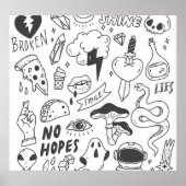 Niedlich Graffiti: Doodle Art Set. Poster (Vorne)