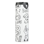 Niedlich Graffiti: Doodle Art Set. Thermosbecher (Rückseite)