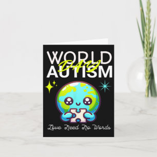 Niedlich Graphic Earth Autism Day Vater Mama Boys Karte