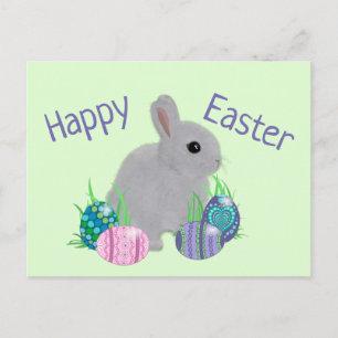 Niedlich Grau Baby Bunny Rabbit Osterferien Postkarte