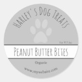Niedlich Grau | Hunde-Leckerei-Firmenzeichen Runder Aufkleber (Vorderseite)