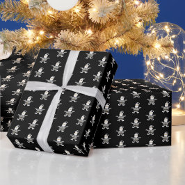 Niedlich Grau Kariertes Santa Holiday Muster Geschenkpapier