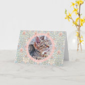 Niedlich Grau Kitten Vintage Art Note Card Karte (Gelbe Blume)