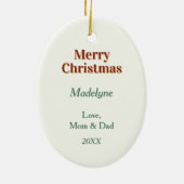 Niedlich Grau Kitten Weihnachtsgeschenktasche Keramik Ornament (Hinten)