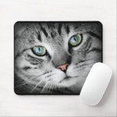 Niedlich Grau Kitty Cat Face Mouse Pad Mousepad (Mit Mouse)