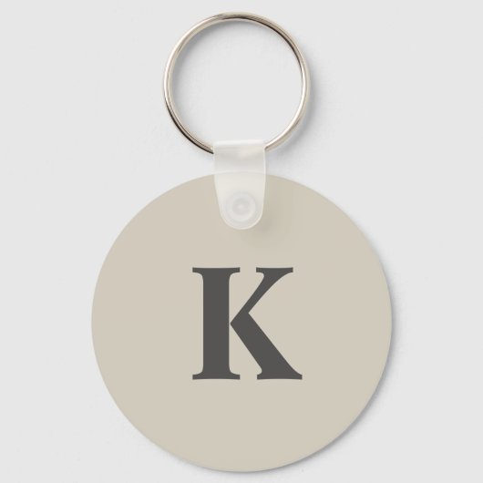 Niedlich grau Mit Monogramm Schlüsselanhänger (Vorderseite)