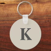 Niedlich grau Mit Monogramm Schlüsselanhänger (Vorderseite)