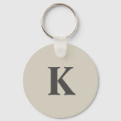 Niedlich grau Mit Monogramm Schlüsselanhänger (Rückseite)