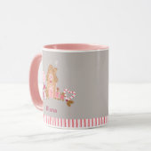 Niedlich Grau Pink Candy Cane Gingerbread Tasse (Vorderseite Links)