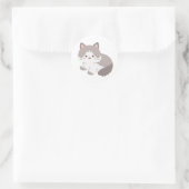 Niedlich Grau und White Kitten Runder Aufkleber (Tasche)