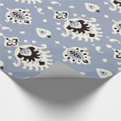 Niedlich-graubeige Kat-Stammmuster Geschenkpapier (Ecke)