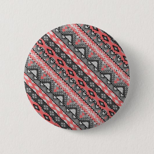 Niedlich-graue Aztec Muster Design Krawatte Button (Vorderseite)