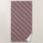 Niedlich-graue Aztec Muster Design Krawatte Strandtuch (Vorderseite)