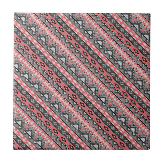Niedlich-graue Aztec-Muster Fliese (Vorderseite)