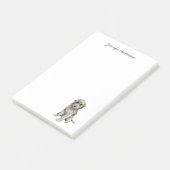 Niedlich Graue Doodle Aquarell Dog personalisiert Post-it Klebezettel (angewinkelt)