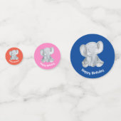 Niedlich-Graue Elefantentisch Confetti Konfetti (Vorderseiten)