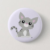 Niedlich-Graue Kitty-Taste Button (Vorderseite)