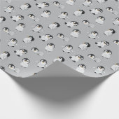 Niedlich Graue Pinguin Pattern Kinderdusche Geschenkpapier (Ecke)