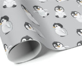 Niedlich Graue Pinguin Pattern Kinderdusche Geschenkpapier (Rolleneckpunkt)
