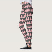 Niedlich Graue, rosa Weihnachtsbaumen Muster Fraue Leggings (Links)