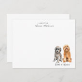 Niedlich-Graue und goldene Doodle-Karte Dankeskarte (Vorne/Hinten)