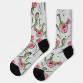 Niedlich Graue und rosa Venus Flytrap auf Ihrer Li Socken (Linkes Detail)