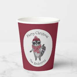 Niedlich Graue und rote Wasserfarbe Weihnachten Ra Pappbecher