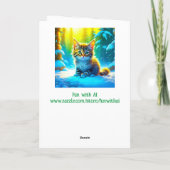 Niedlich Graue Weihnachtskätzchen Urlaub Segeln Karte (Rückseite)