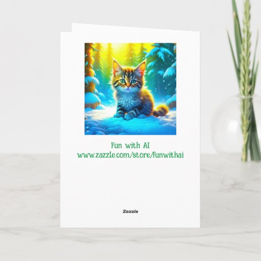 Niedlich Graue Weihnachtskätzchen Urlaub Segeln Karte (Rückseite)