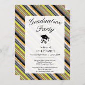 Niedlich-Graugelb-Orange-Aztec-Graduierungsparty Einladung (Vorne/Hinten)